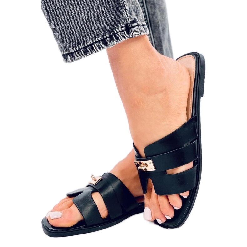 Daudi Black women's flip-flops sandal - Inello