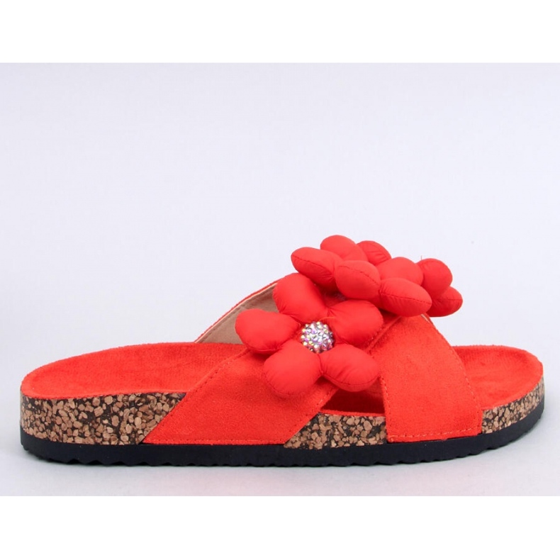 Sandal Cork flip-flops with cushion flowers Charss Orange - Inello