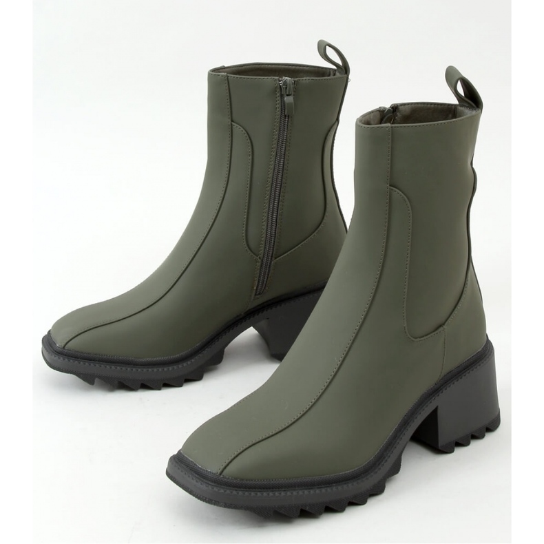 Green women's ankle boots QT33P Green - Inello