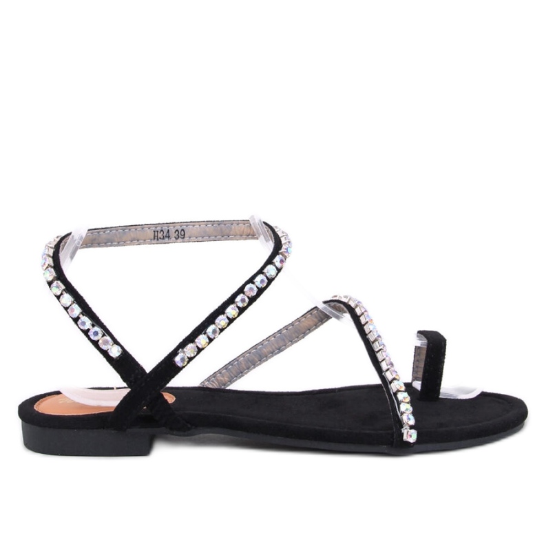 Ayless Black flip-flops with rhinestones - Inello