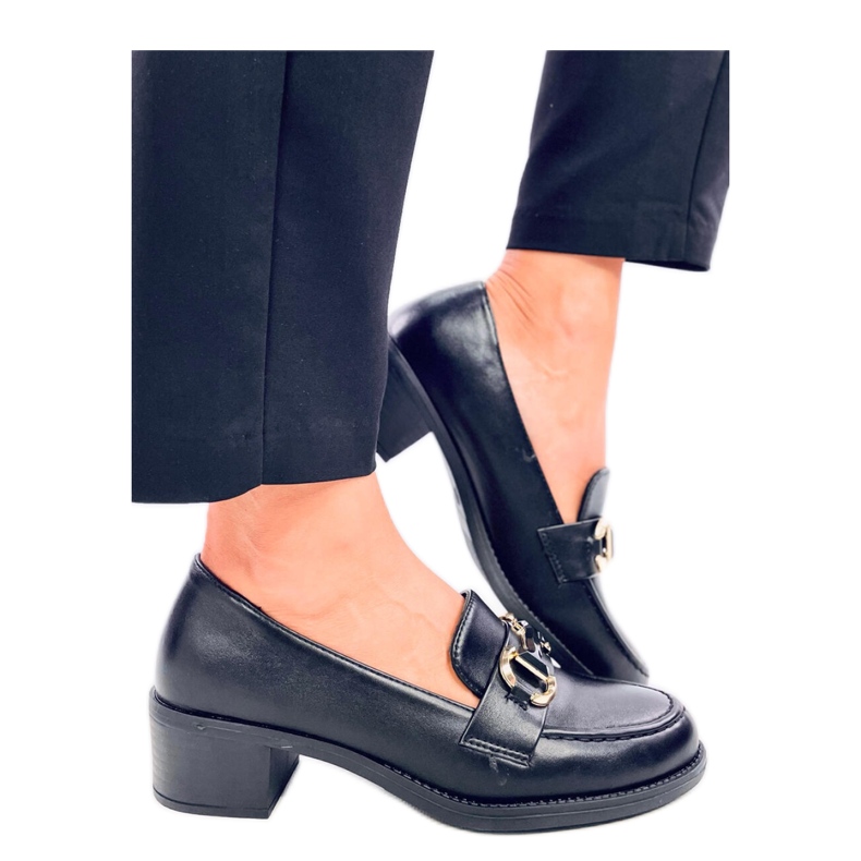 Rabier Black wide-heeled pumps - Inello