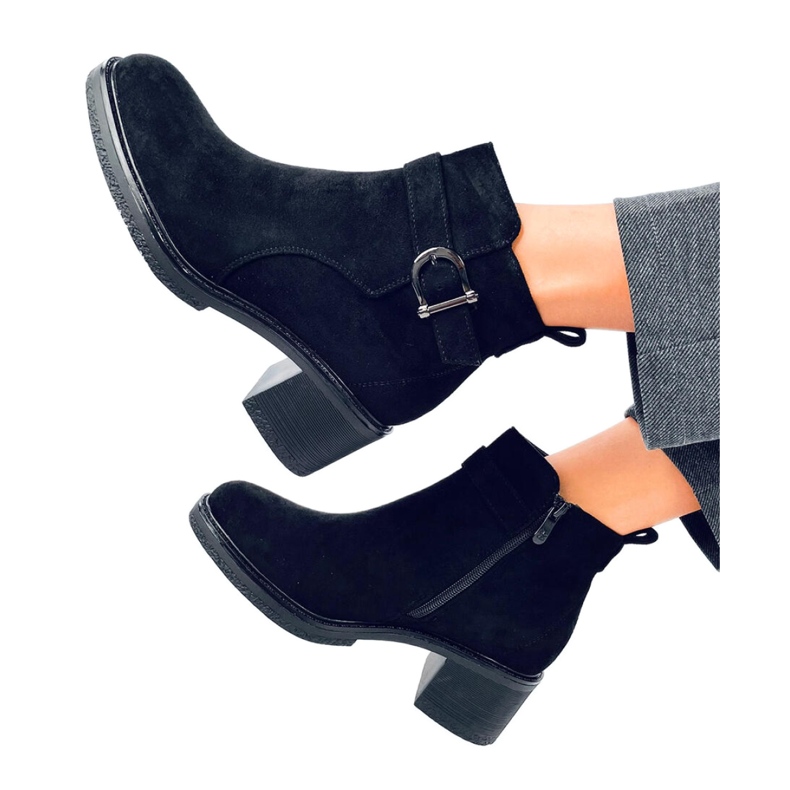Duncans Black low-heeled ankle boots - Inello