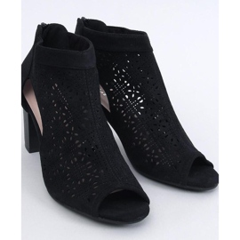 Openwork open toe ankle boots Pierre Black - Inello Openwork open toe ankle boots Pierre Black - Inello