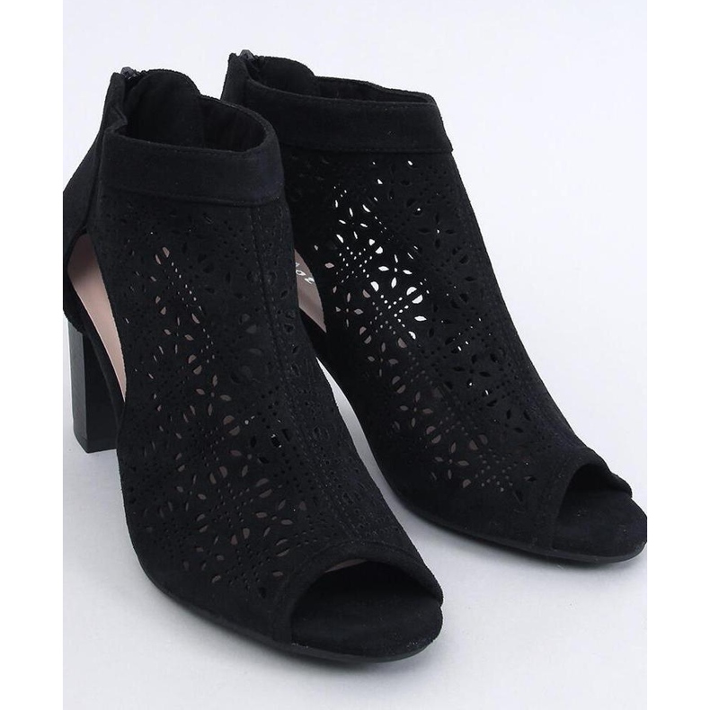 Openwork open toe ankle boots Pierre Black - Inello