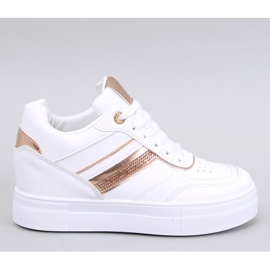 Eyson WHITE/CHAMPAGNE wedge sneakers - Inello