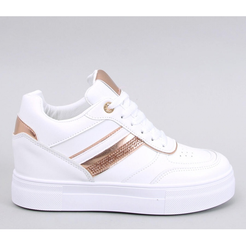 Eyson WHITE/CHAMPAGNE wedge sneakers - Inello