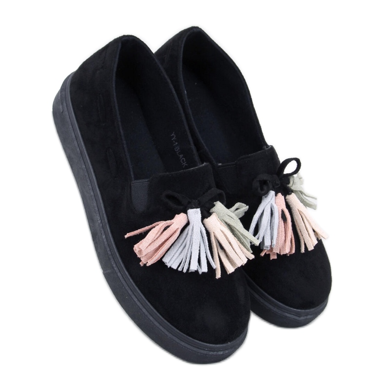 Krauss Blackcolor fringed moccasins - Inello Krauss Blackcolor fringed moccasins - Inello