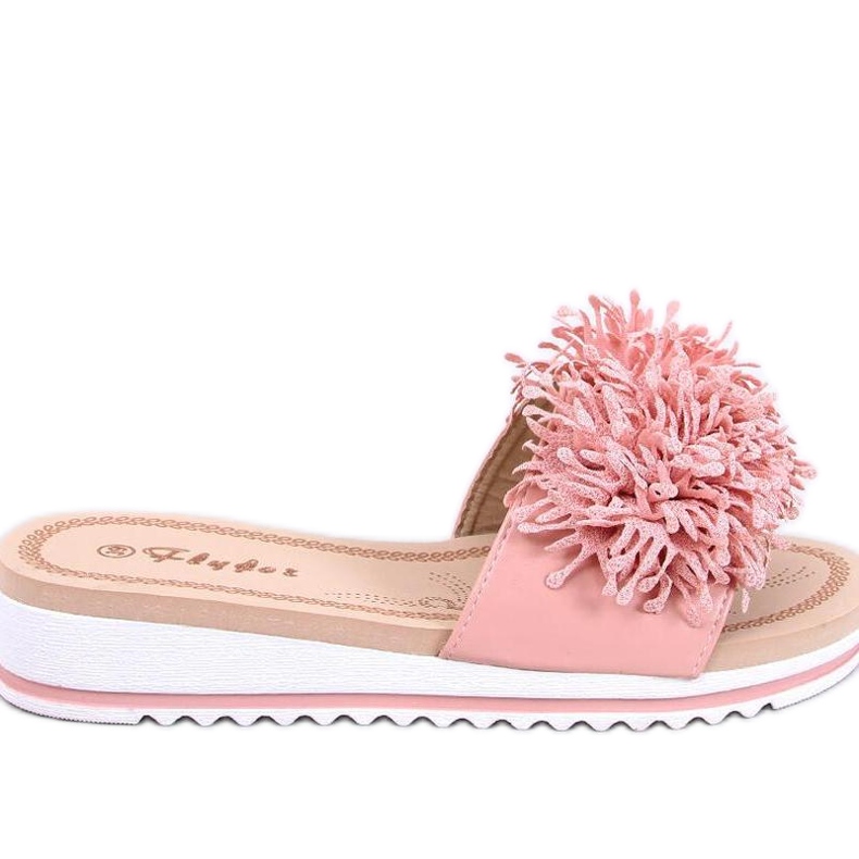Sandal Wedge mules with flowers Ragnes Pink - Inello
