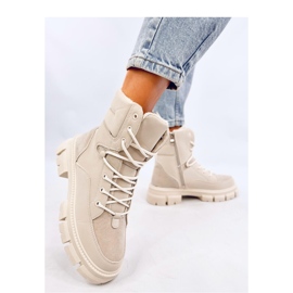 Torey White insulated lace-up ankle boots - Inello beige