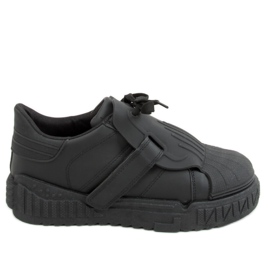 Women's black sneakers NB513P Black - Inello