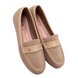 Soft women's moccasins Yuriko Kaki - Inello beige