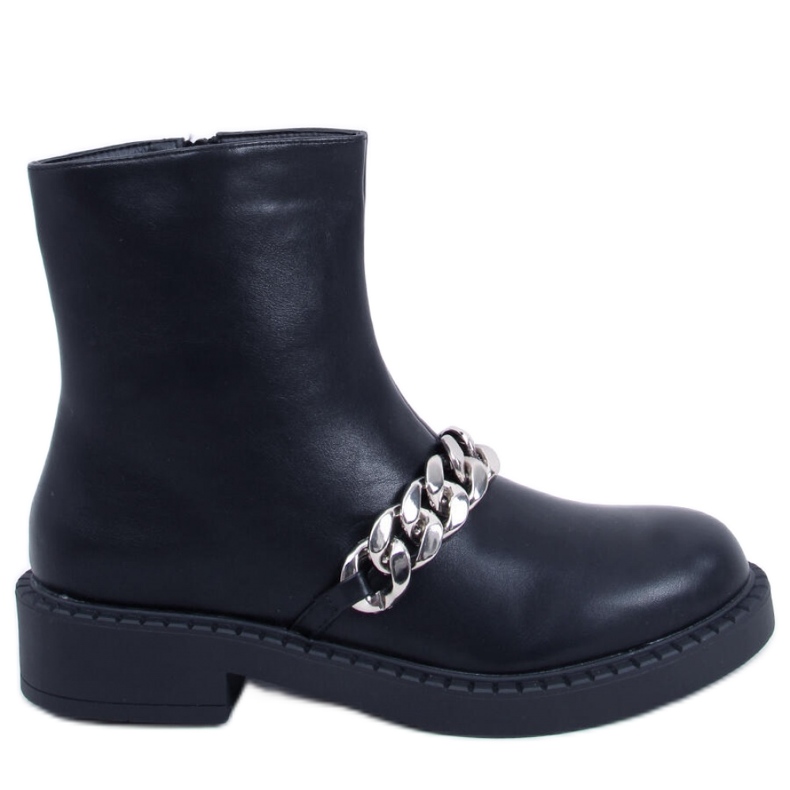Women's ankle boots with chain Foster Black - Inello