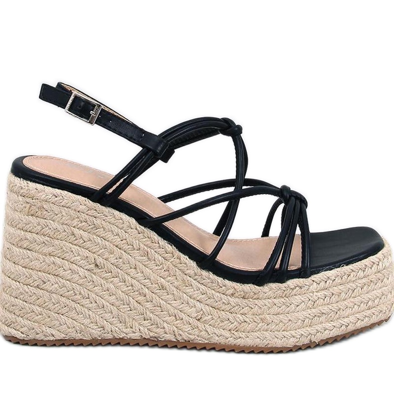 Pascai Black wedge espadrille sandals - Inello