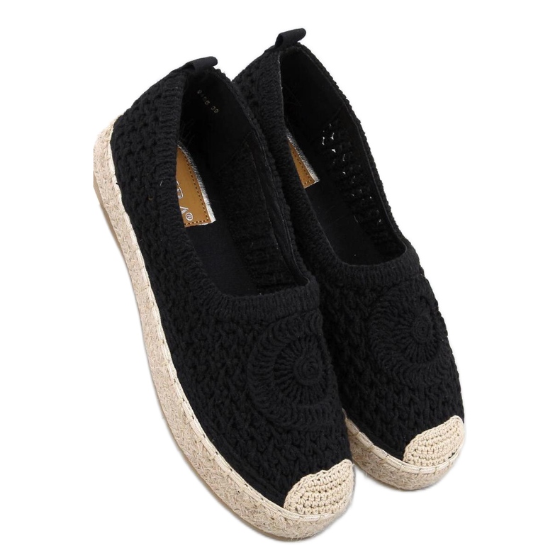 Dagonei Black openwork ballerina espadrilles - Inello