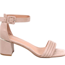 Rondeu Khaki women's high-heeled sandals - Inello beige