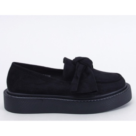Tempelton Black suede moccasins with a bow - Inello Tempelton Black suede moccasins with a bow - Inello