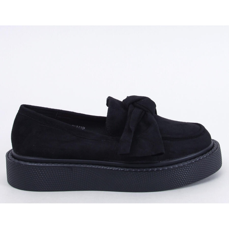 Tempelton Black suede moccasins with a bow - Inello