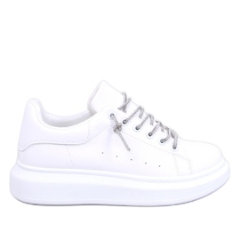 Sneakers with crystal laces Series WHITE/SILVER - Inello