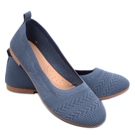 Newey Blue knitted ballet flats - Inello