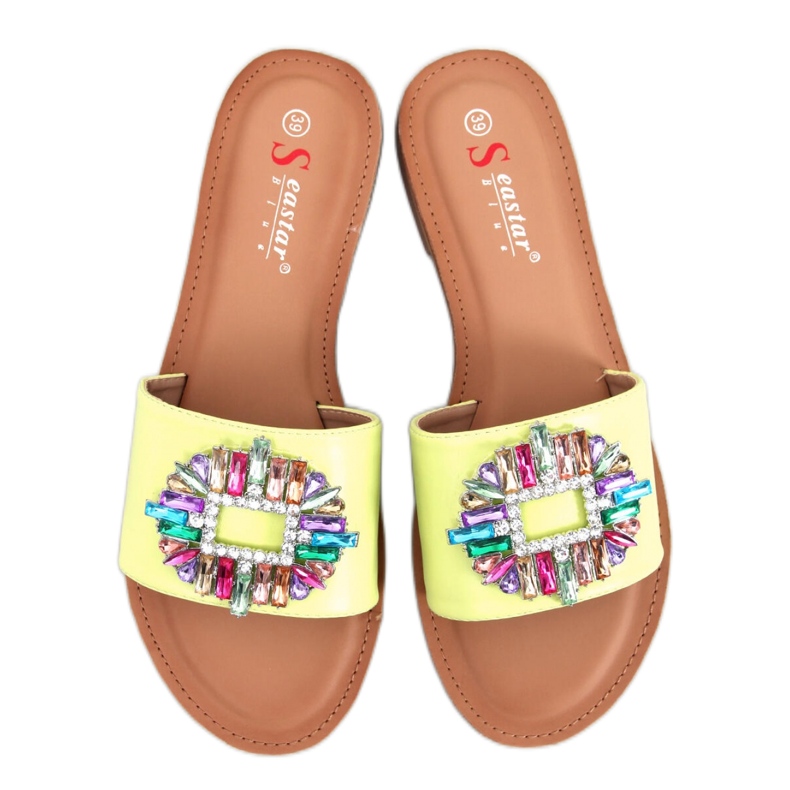 Sandal Flip-flops with colorful stones Lowell Green - Inello