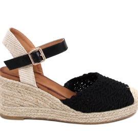 Morelli Black espadrille wedge sandals - Inello