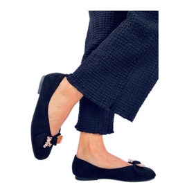 Cranny Black ballet flats with a golden teddy bear - Inello Cranny Black ballet flats with a golden teddy bear - Inello