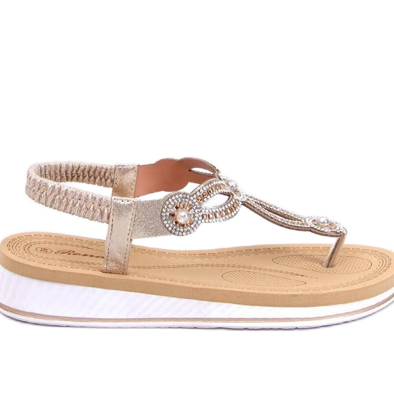 Flip-flop sandals with Harani Gold zircons - Inello yellow