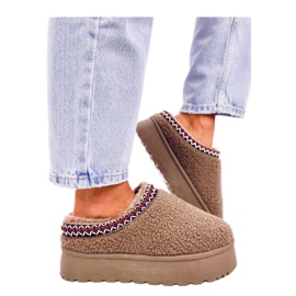 Lamb Khaki short snow boots with sheepskin - Inello brown