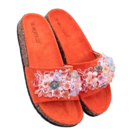 Sandal Cork flip-flops with stones Maliv Orange - Inello
