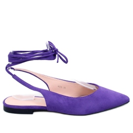 Dentoni Purple lace-up ballet flats - Inello violet