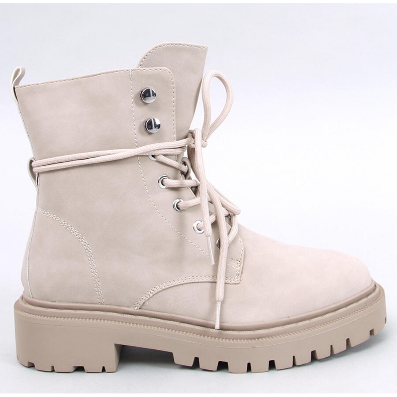 Simmo Beige lace-up ankle boots with protector - Inello