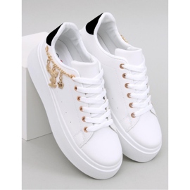 Platform sneakers with pendant Larcome WHITE/BLACK - Inello Platform sneakers with pendant Larcome WHITE/BLACK - Inello