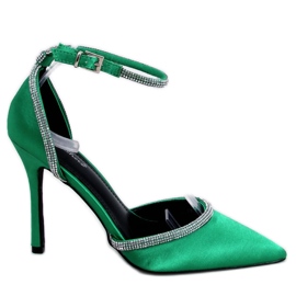 Conway Green stiletto pumps with rhinestones - Inello