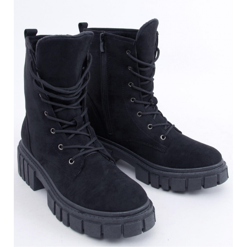 Kelis Black lace-up ankle boots - Inello