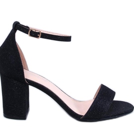 Yanas Black iridescent high-heeled sandals - Inello