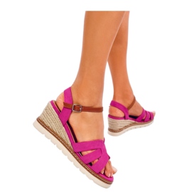 Rosco Fuchsia wedge espadrille sandals - Inello pink Rosco Fuchsia wedge espadrille sandals - Inello pink