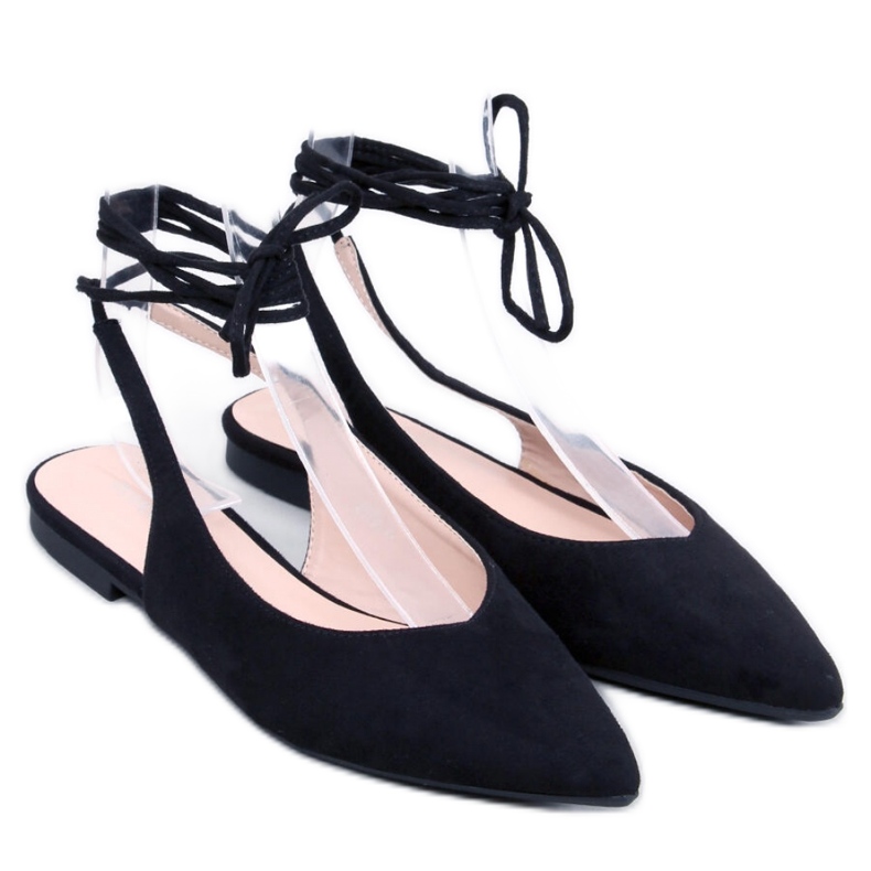 Dentoni Black lace-up ballet flats - Inello