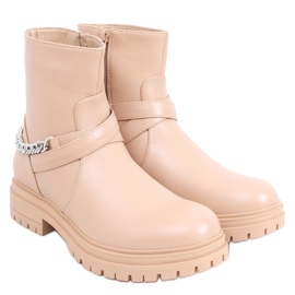 Cindy Nude chain ankle boots - Inello beige