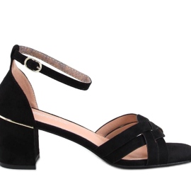 Sabines Black women's high-heeled sandals - Inello