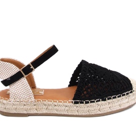 Premat Black openwork espadrille sandals - Inello