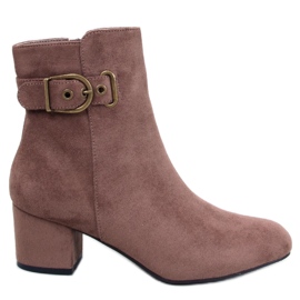 Lanne Khaki low-heeled ankle boots - Inello brown Lanne Khaki low-heeled ankle boots - Inello brown