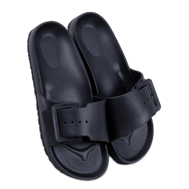 Sandal Rubber flip-flops with a buckle Romero Black - Inello