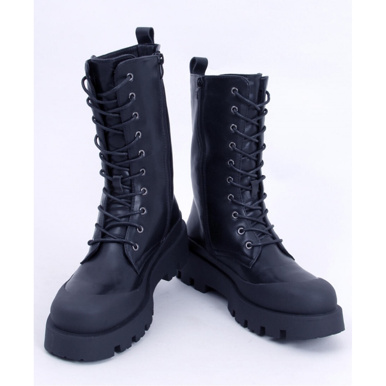 Knight Black boots with lace-up boots - Inello