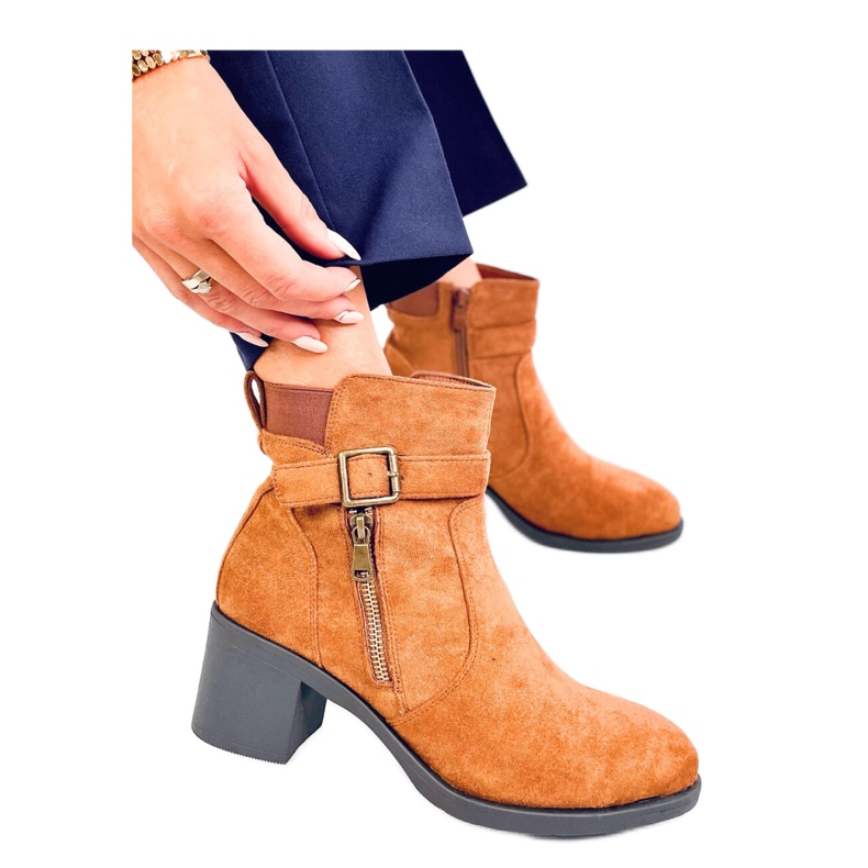 Classic high-heeled ankle boots Irving Camel - Inello brown Classic high-heeled ankle boots Irving Camel - Inello brown