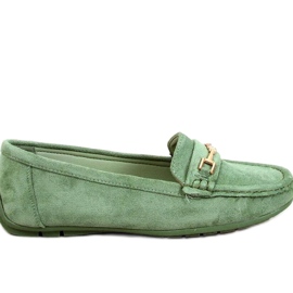 Women's suede moccasins Sourd L.GREEN - Inello