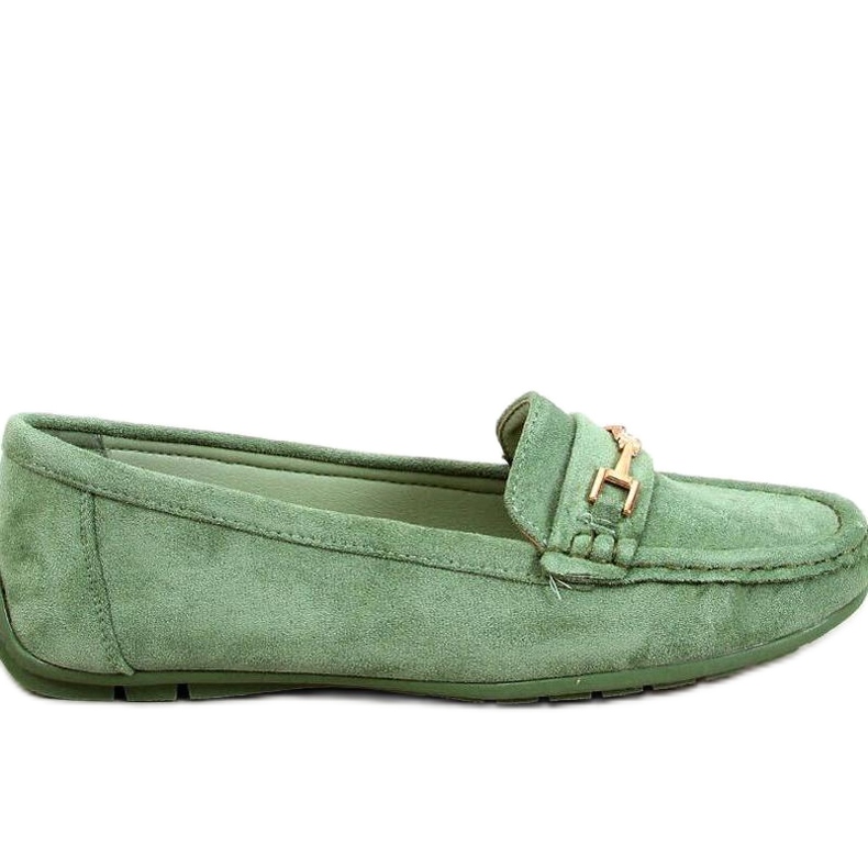 Women's suede moccasins Sourd L.GREEN - Inello