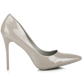 Comer Gray lacquered heels grey