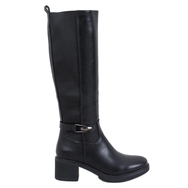Theisen Black low-heeled boots