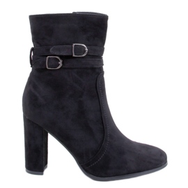 Dianes Black suede high-heeled ankle boots