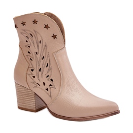 Boots Model Lewski 3613 Beige Leather - Step in style